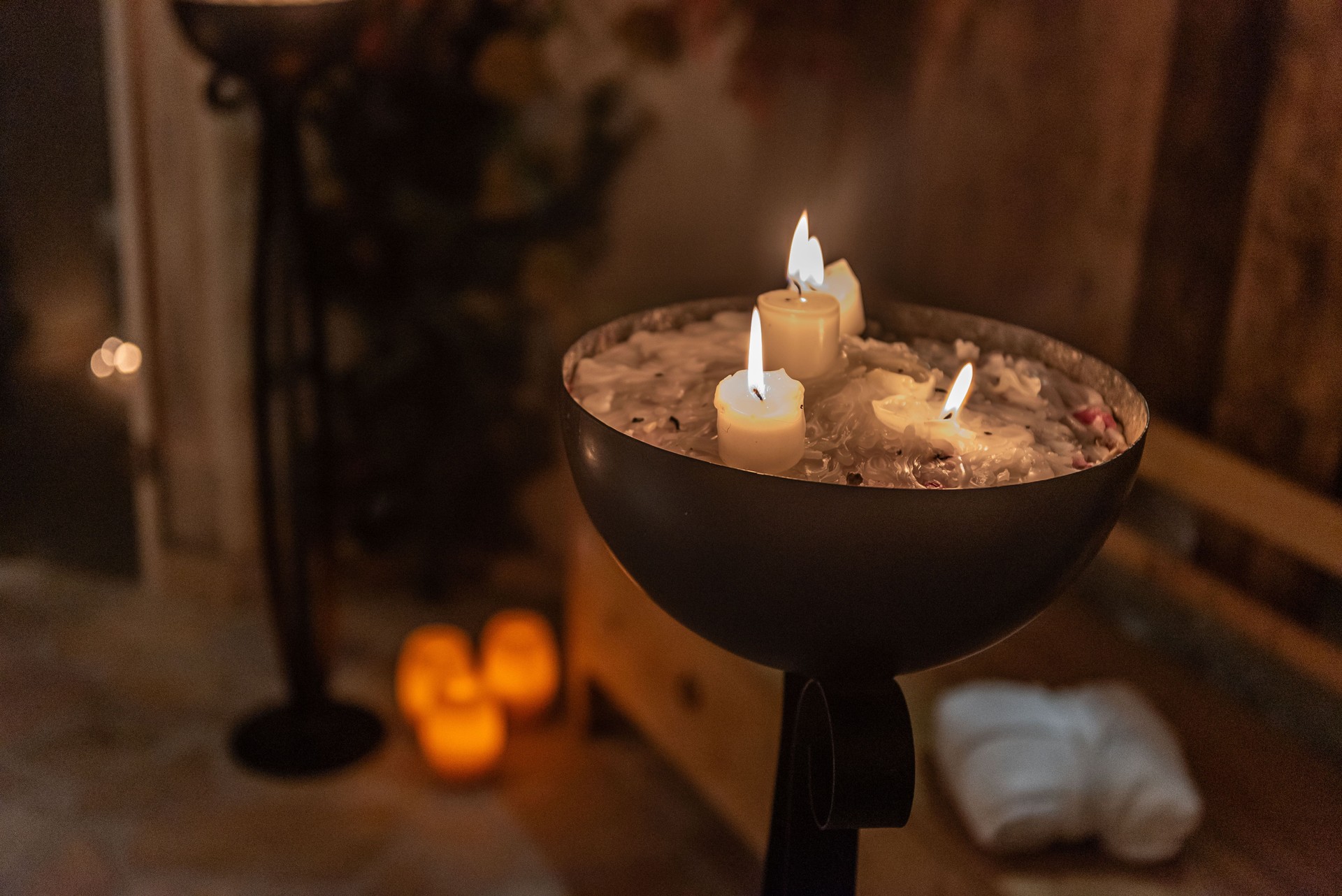 Candles in a Sauna